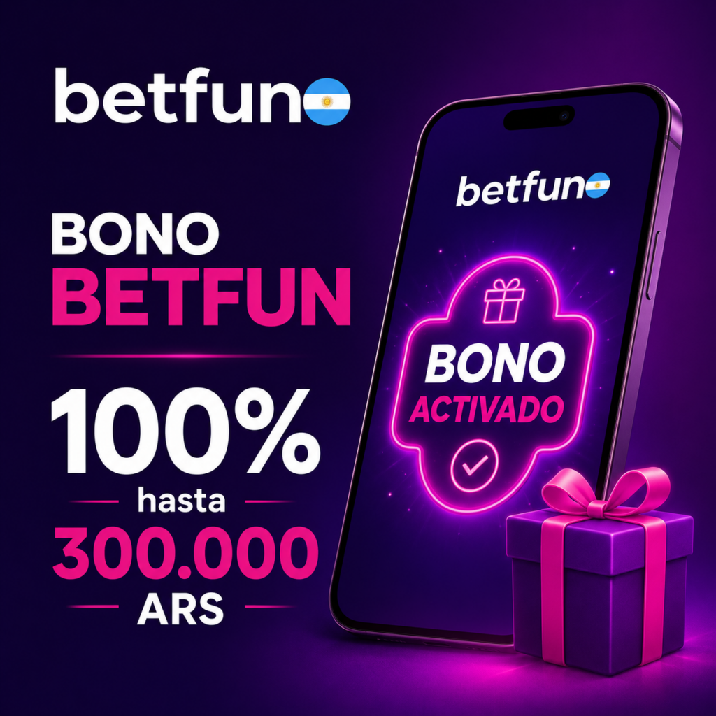 Imagen cuadrada de Betfun con bono de bienvenida del 100 por ciento hasta 300.000 ARS