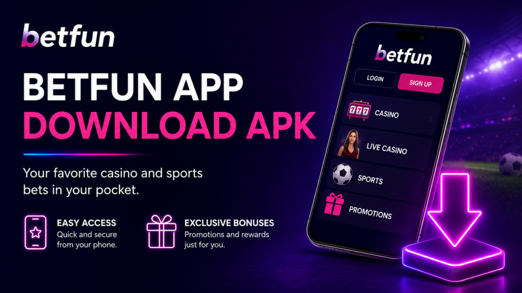 Betfun mobile app with casino, live casino, sports betting and promotions