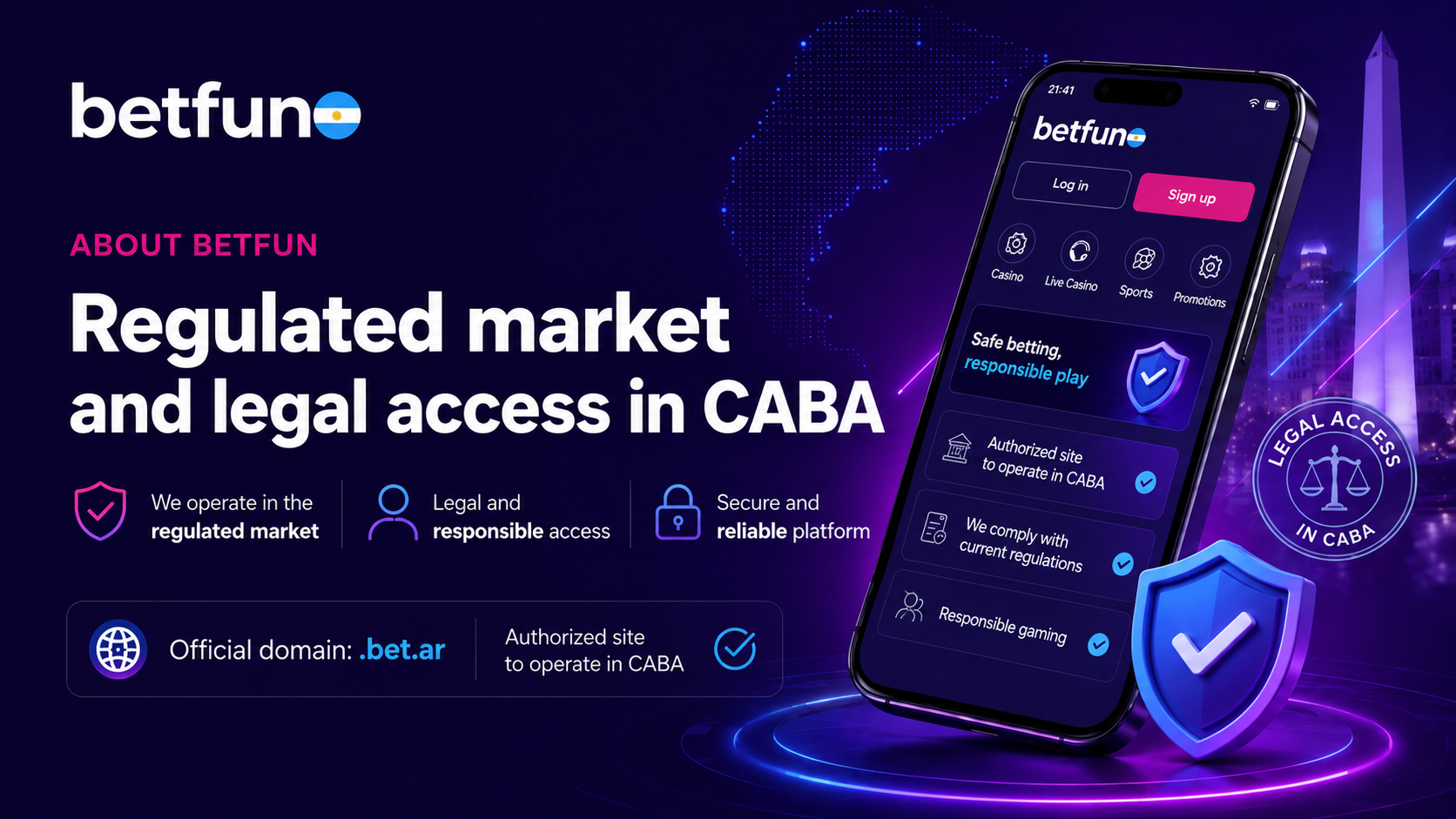 Betfun regulated market and legal access in CABA through the official .bet.ar domain.